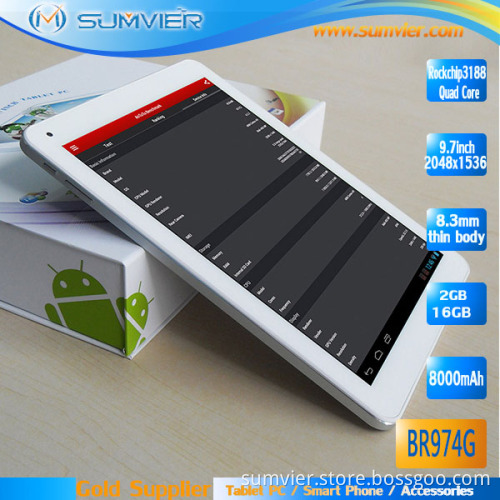 9.7" Quad Core Tablet Rk3188 Dual Camera (BR974G)